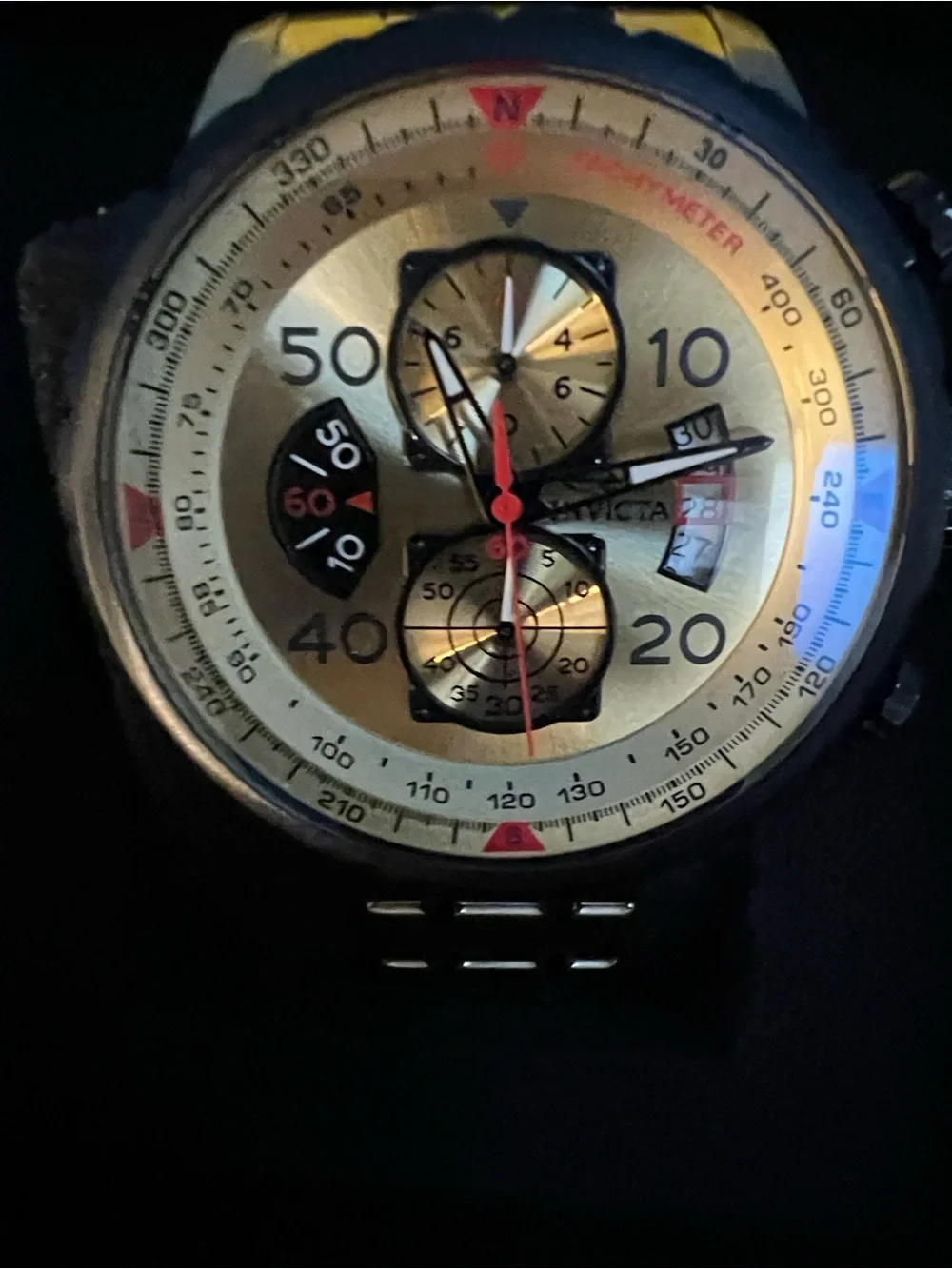 Invicta Gold-Tone Stainless Steel Chronograph Watch, Model 17205